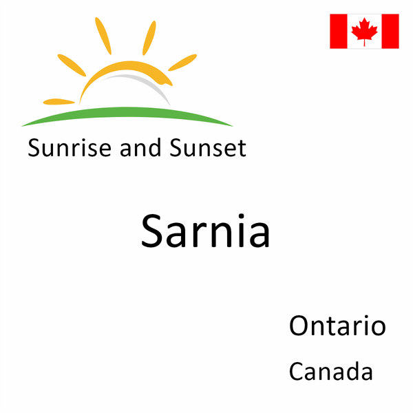 Sunrise and sunset times for Sarnia, Ontario, Canada