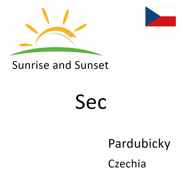 Sunrise and sunset times for Sec, Pardubicky, Czechia