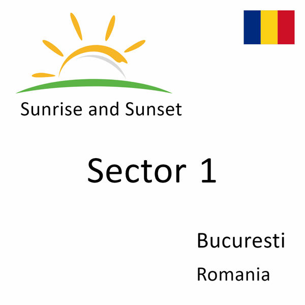 Sunrise and sunset times for Sector 1, Bucuresti, Romania