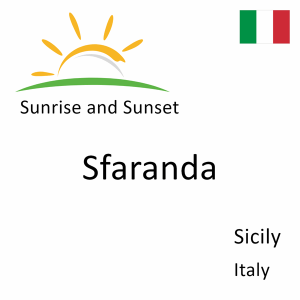 Sunrise and sunset times for Sfaranda, Sicily, Italy