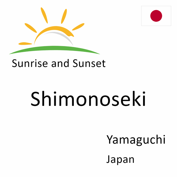 Sunrise and sunset times for Shimonoseki, Yamaguchi, Japan