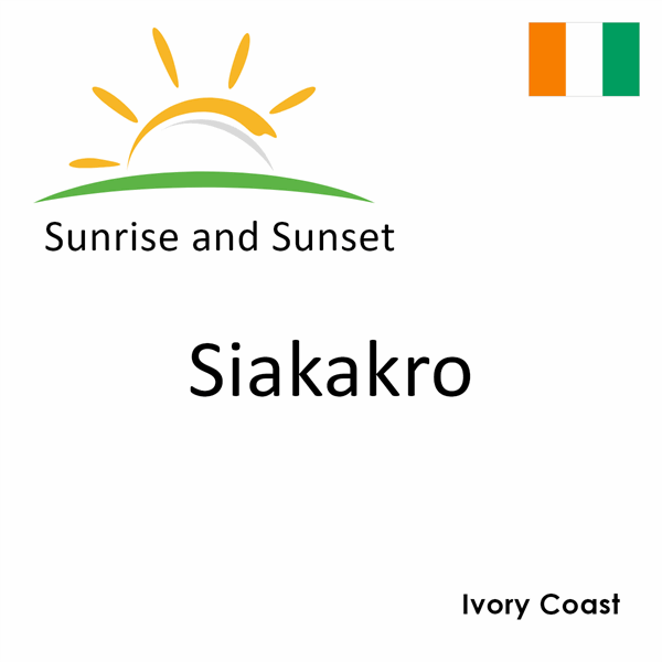 Sunrise and sunset times for Siakakro, Ivory Coast