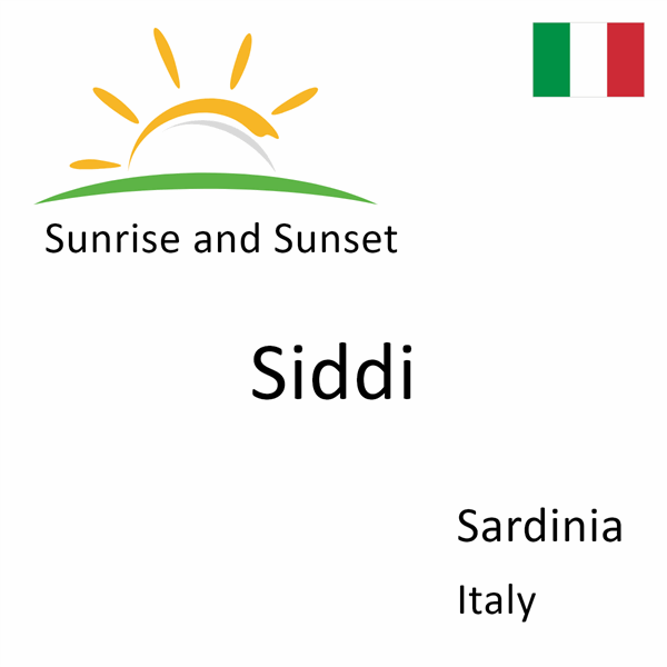 Sunrise and sunset times for Siddi, Sardinia, Italy