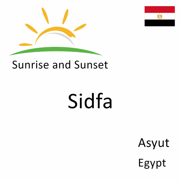 Sunrise and sunset times for Sidfa, Asyut, Egypt