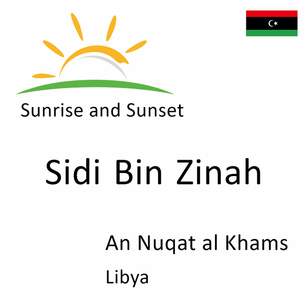 Sunrise and sunset times for Sidi Bin Zinah, An Nuqat al Khams, Libya