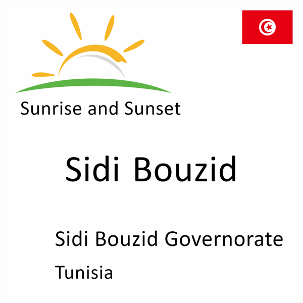 Sunrise and sunset times for Sidi Bouzid, Sidi Bouzid Governorate, Tunisia
