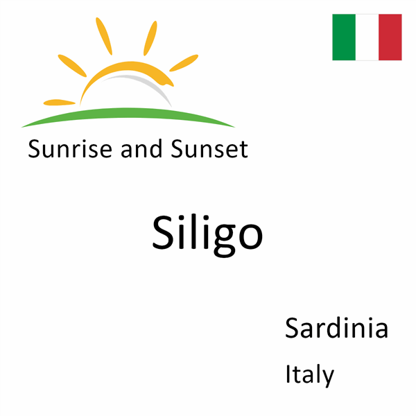 Sunrise and sunset times for Siligo, Sardinia, Italy