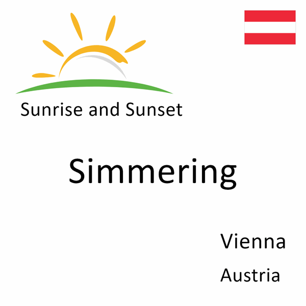 Sunrise and sunset times for Simmering, Vienna, Austria