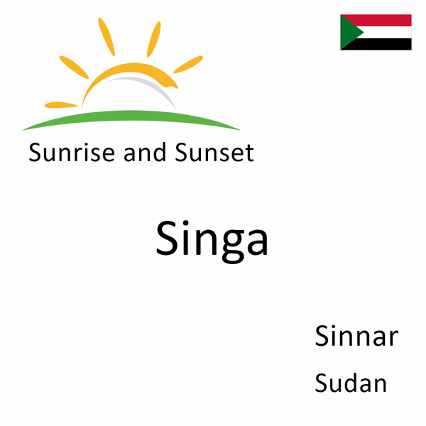 Sunrise and sunset times for Singa, Sinnar, Sudan