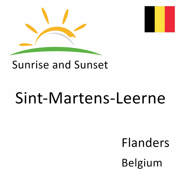 Sunrise and sunset times for Sint-Martens-Leerne, Flanders, Belgium