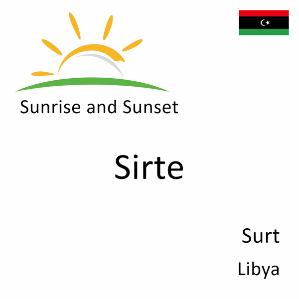 Sunrise and sunset times for Sirte, Surt, Libya