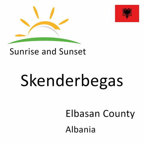 Sunrise and sunset times for Skenderbegas, Elbasan County, Albania
