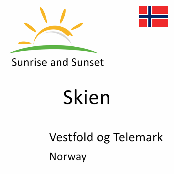 Sunrise and sunset times for Skien, Vestfold og Telemark, Norway