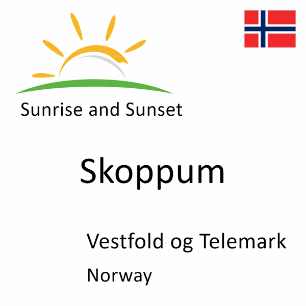 Sunrise and sunset times for Skoppum, Vestfold og Telemark, Norway