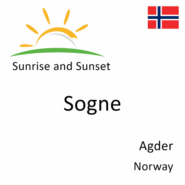 Sunrise and sunset times for Sogne, Agder, Norway