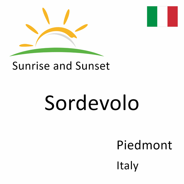 Sunrise and sunset times for Sordevolo, Piedmont, Italy