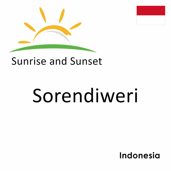 Sunrise and sunset times for Sorendiweri, Indonesia