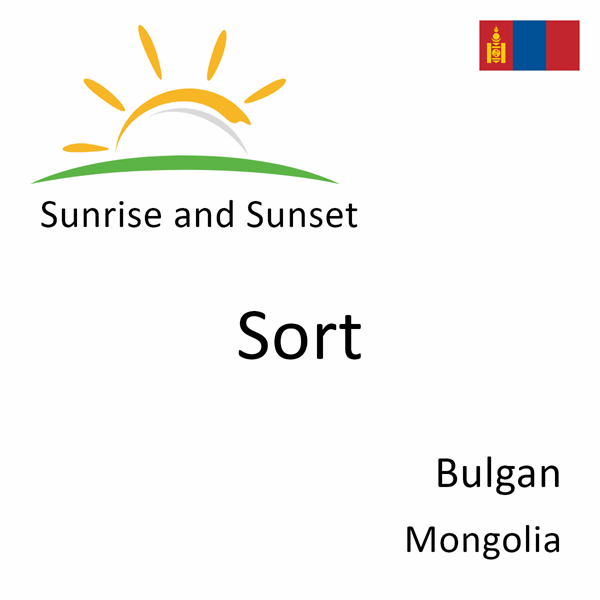 Sunrise and sunset times for Sort, Bulgan, Mongolia
