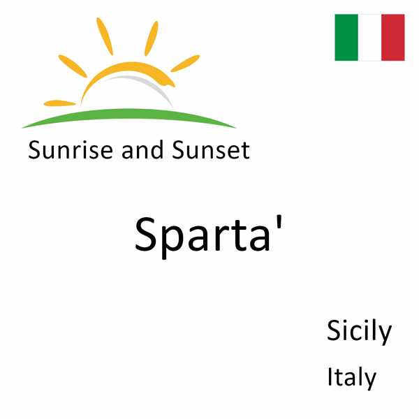 Sunrise and sunset times for Sparta', Sicily, Italy