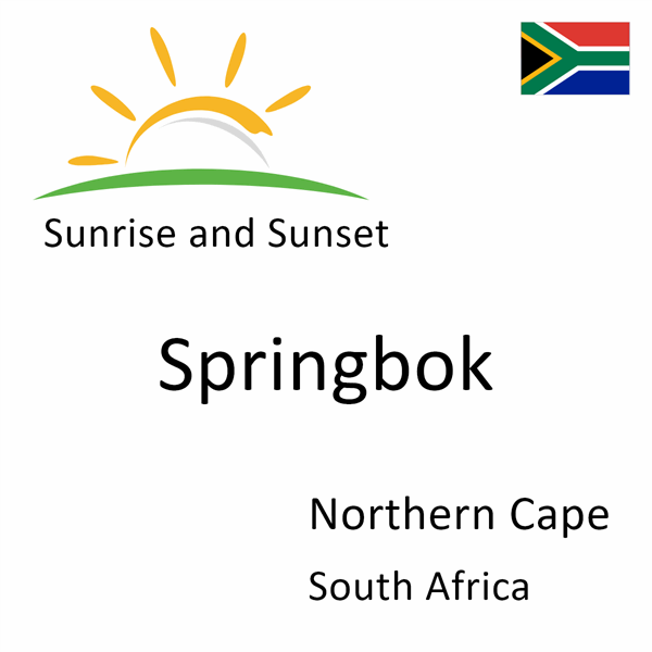 Sunrise and sunset times for Springbok, Northern Cape, South Africa