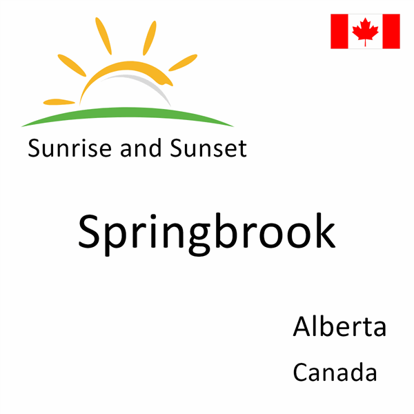 Sunrise and sunset times for Springbrook, Alberta, Canada