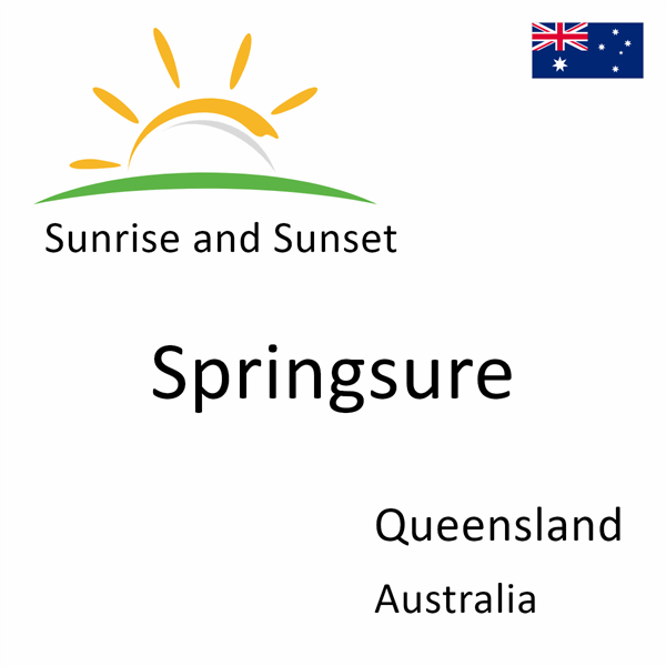 Sunrise and sunset times for Springsure, Queensland, Australia