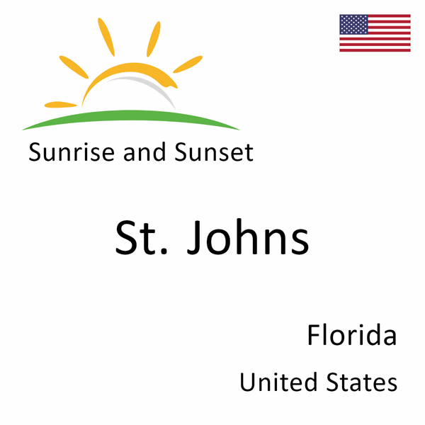 Sunrise and sunset times for St. Johns, Florida, United States