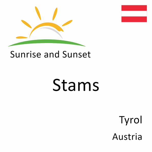 Sunrise and sunset times for Stams, Tyrol, Austria