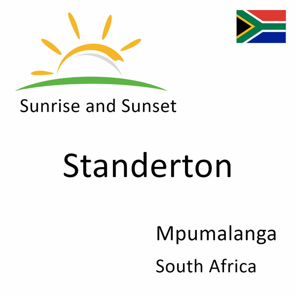 Sunrise and sunset times for Standerton, Mpumalanga, South Africa