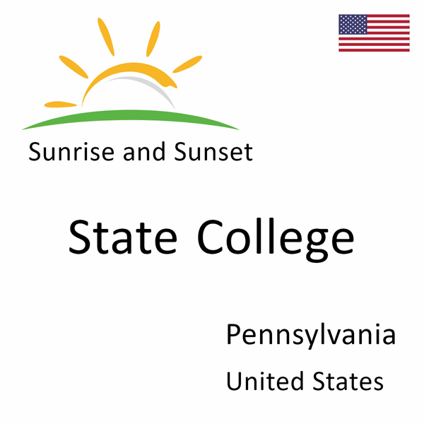 Sunrise and sunset times for State College, Pennsylvania, United States