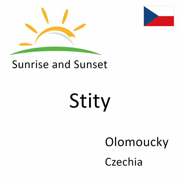 Sunrise and sunset times for Stity, Olomoucky, Czechia