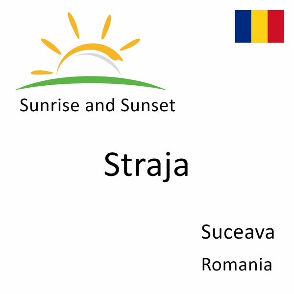 Sunrise and sunset times for Straja, Suceava, Romania