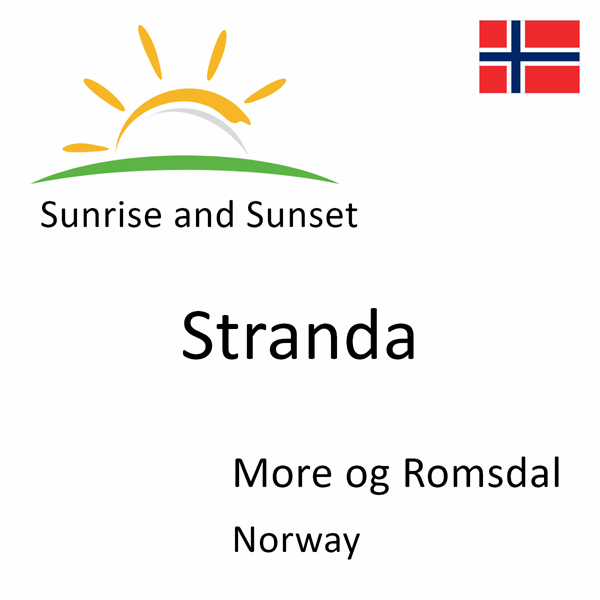Sunrise and sunset times for Stranda, More og Romsdal, Norway