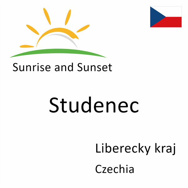 Sunrise and sunset times for Studenec, Liberecky kraj, Czechia