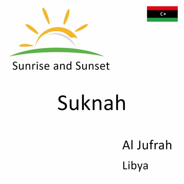 Sunrise and sunset times for Suknah, Al Jufrah, Libya