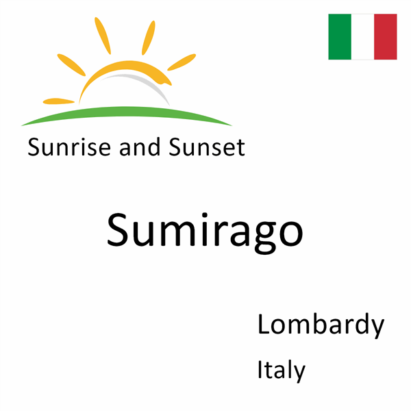 Sunrise and sunset times for Sumirago, Lombardy, Italy