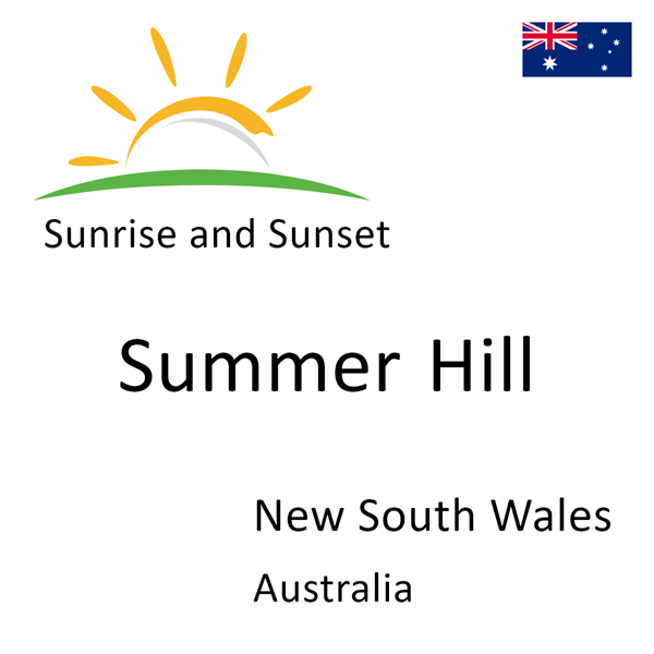 Sunrise and sunset times for Summer Hill, New South Wales, Australia