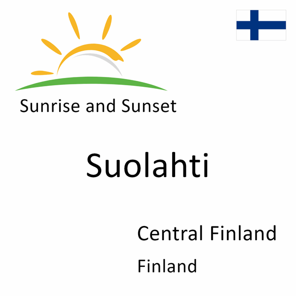 Sunrise and sunset times for Suolahti, Central Finland, Finland
