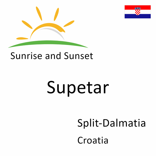 Sunrise and sunset times for Supetar, Split-Dalmatia, Croatia