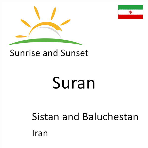 Sunrise and sunset times for Suran, Sistan and Baluchestan, Iran