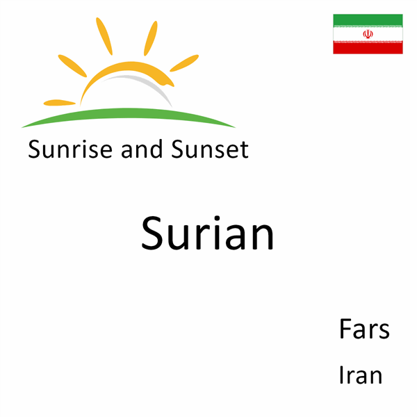 Sunrise and sunset times for Surian, Fars, Iran