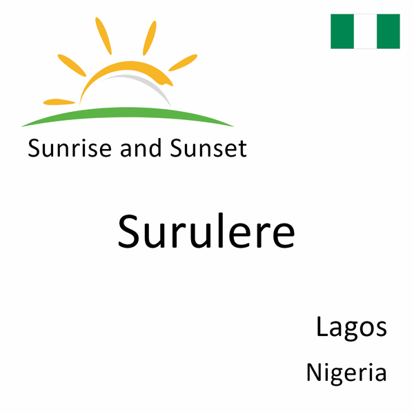 Sunrise and sunset times for Surulere, Lagos, Nigeria