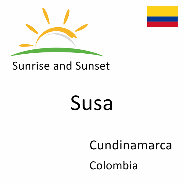 Sunrise and sunset times for Susa, Cundinamarca, Colombia