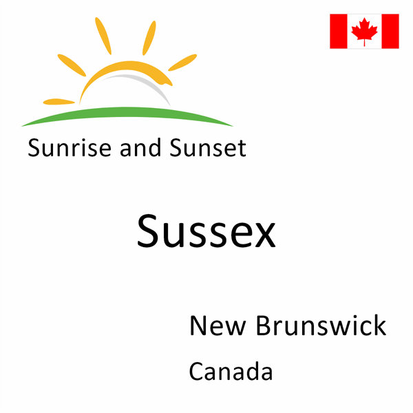 Sunrise and sunset times for Sussex, New Brunswick, Canada