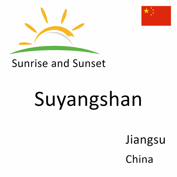 Sunrise and sunset times for Suyangshan, Jiangsu, China