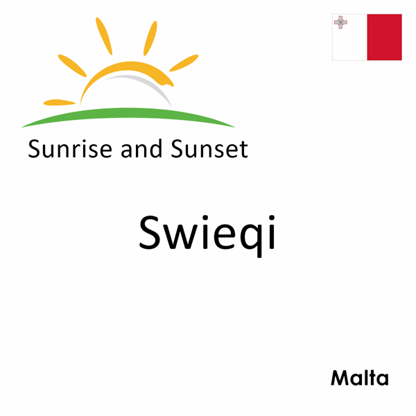 Sunrise and sunset times for Swieqi, Malta