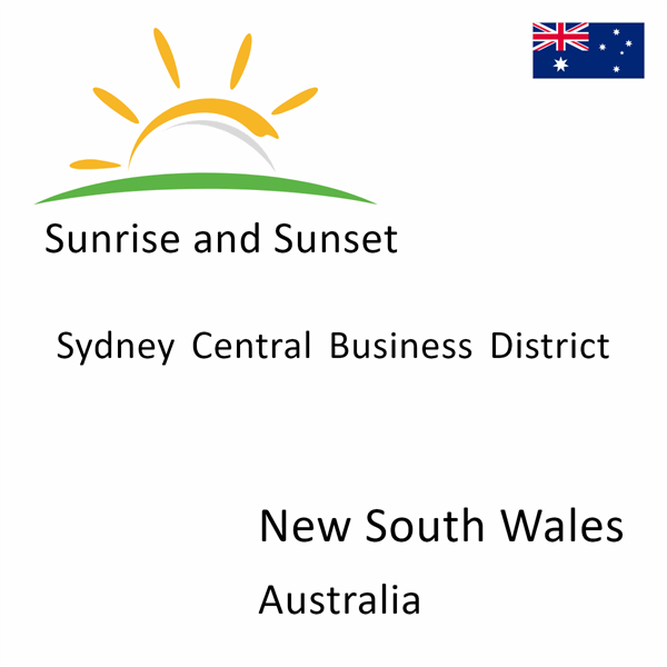 Sunrise and sunset times for Sydney Central Business District, New South Wales, Australia