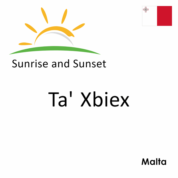 Sunrise and sunset times for Ta' Xbiex, Malta