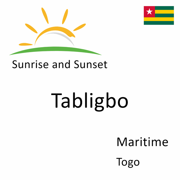 Sunrise and sunset times for Tabligbo, Maritime, Togo