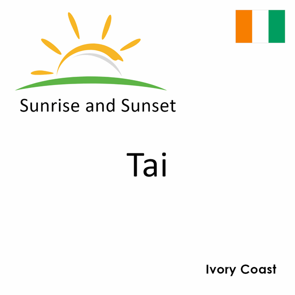 Sunrise and sunset times for Tai, Ivory Coast